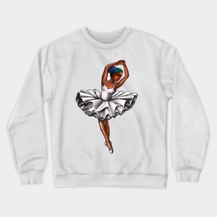 African America ballerina with rainbow corn row hair style #003 - brown skin ballerina Crewneck Sweatshirt